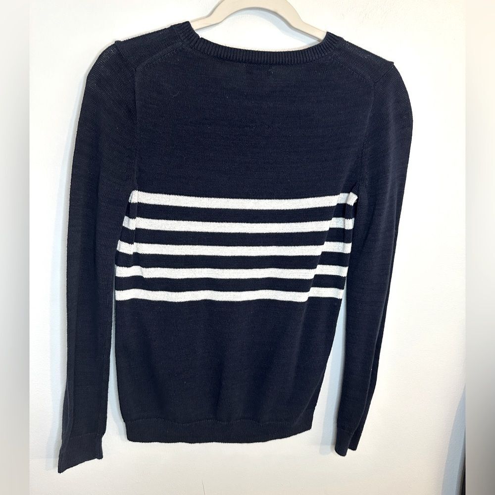 J. Crew Navy Blue/White Striped Sweater Size XS
